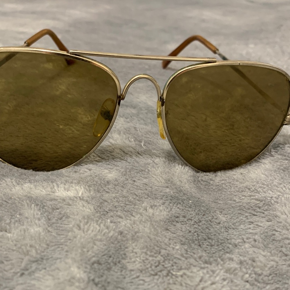 Gold Aviator Sunglasses with Brown Lenses